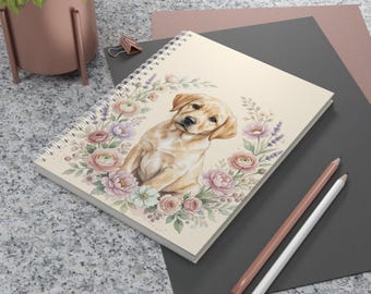Golden Retriever Puppy Spiral Notebook