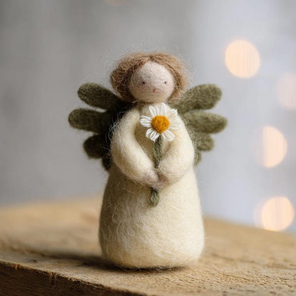 Angel Wing Felt Doll: Handmade Wool Felt Halloween Wool Felt Angel Wing Doll Ornament Exquisite Christmas Gift Personalized Wool Felt Dolls