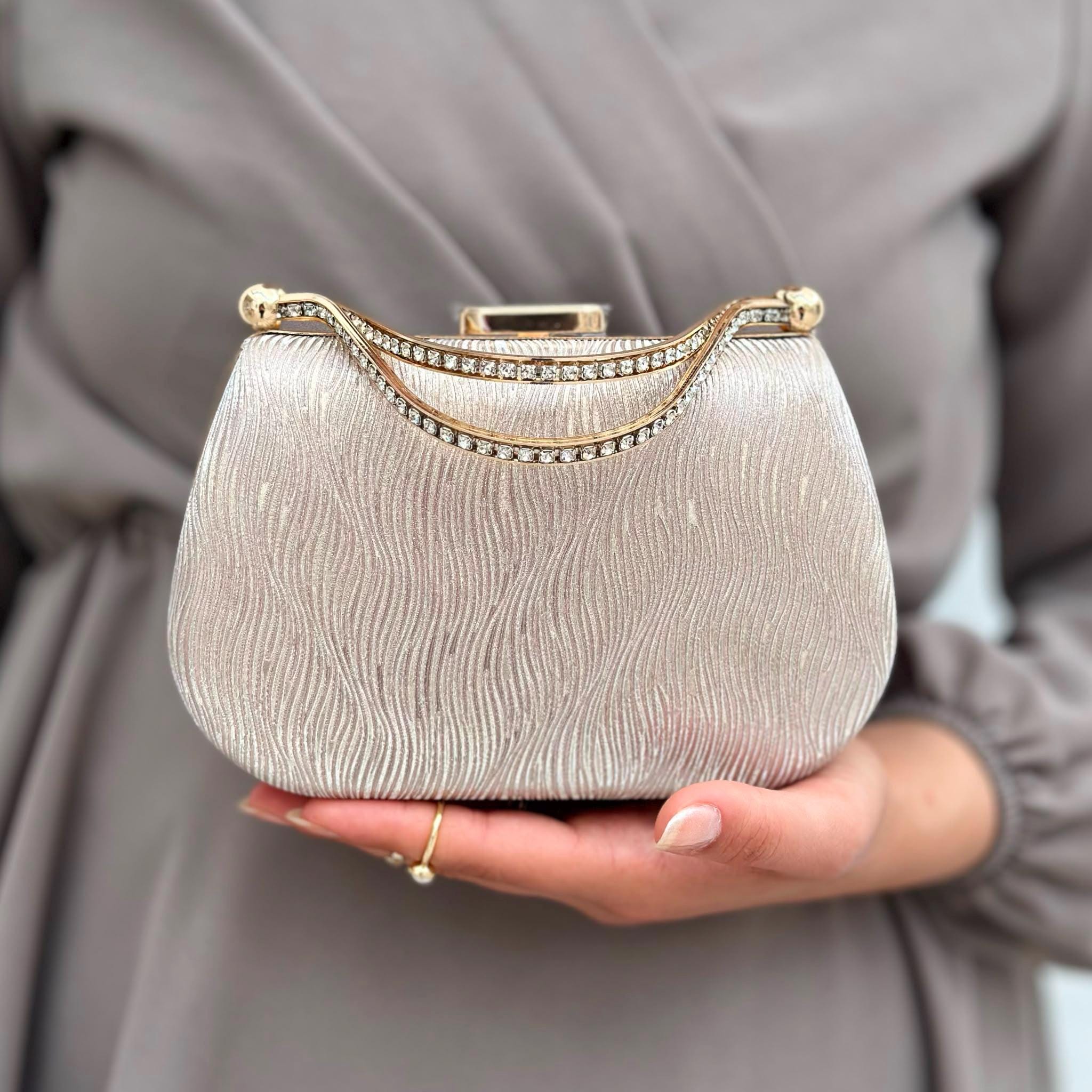 silver dress bag Silver Crystal Wedding Clutch Purse P3522