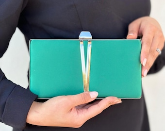 Satin Evening Clutch Bag: Elegant Party Purse with Chain Strap