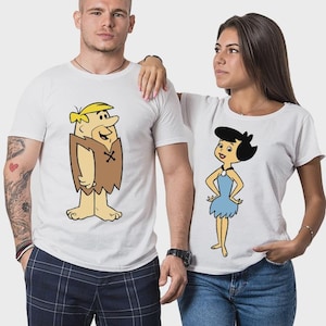 T-shirt Flintstone Valentine&#39;s Day Couple Shirts Valentines Day Lovers Husband Wife Men&#39;s Women&#39;s Matching Gift T Shirt