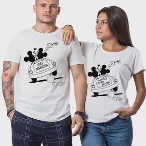 T-shirt Just Married Valentine&#39;s Day Couple Shirts Valentines Day Lovers Husband Wife Men&#39;s Women&#39;s Matching Gift T Shirt
