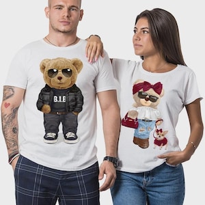 T-shirt Cool Bears Valentine&#39;s Day Couple Shirts Valentines Day Lovers Husband Wife Men&#39;s Women&#39;s Matching Gift T Shirt