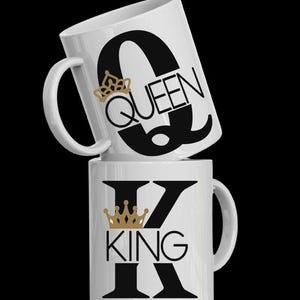 Personalized Couple Mugs Best King Queen– Gift for Couples, Anniversary, Wedding, Engagement – Matching His & Hers Coffee Cups