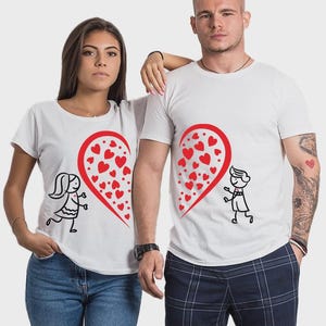 Camiseta de amor para San Valentín, camisetas para parejas, camisetas para San Valentín, amantes, marido, esposa, hombres y mujeres, regalo a juego.