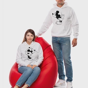 Hoodie Mickey and  Day Couple Sweatshirts Lovers Husband Wife Men&#39;s Women&#39;s Matching Gift T Shirt