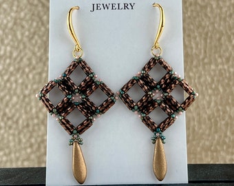 Oversized Chandelier Earrings, Bronze Earrings, Elegant Jewelry, Bold Earrings, Lightweight Earrings, Extra Long Earrings