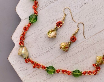 Tropical Lime Bracelet and Earrings Set