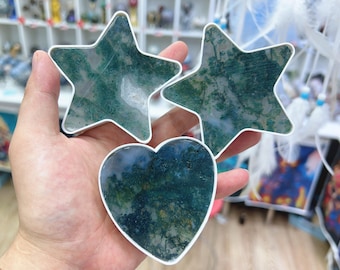 Crystal Star Night Light moos agate heart Magical Home Decor Gift