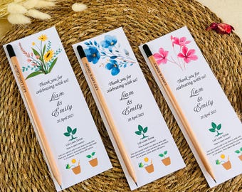 Personalisierter Samen Bleistift mit individuellem Namen - Umweltfreundliche pflanzbare Gastgeschenke.