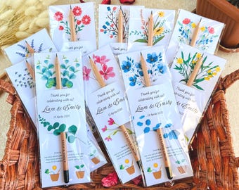 Personalized Seed Pencil with Custom Name | Plantable Wedding Favor | Eco Friendly Guests Favors