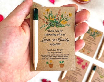 Personalized Mini Seed Pencils - Eco Friendly Custom Plantable Pencils Thank You Gifts