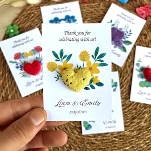 Personalized Plantable Seed Paper Favors - Eco Friendly Seed Card Thank You Gifts
