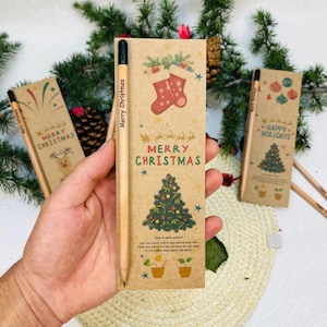 Christmas Plantable Seed Pencil Party Favor – Custom Eco-Friendly Holiday Gift for Guests | Stationery Stocking Stuffer for Christmas
