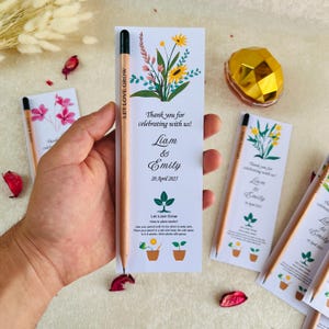Personalized Seed Pencils for Weddings, Custom Plantable Pencils, Thank You Gifts, Wedding Favors For Guests, Save the Date, Babtism Favors.
