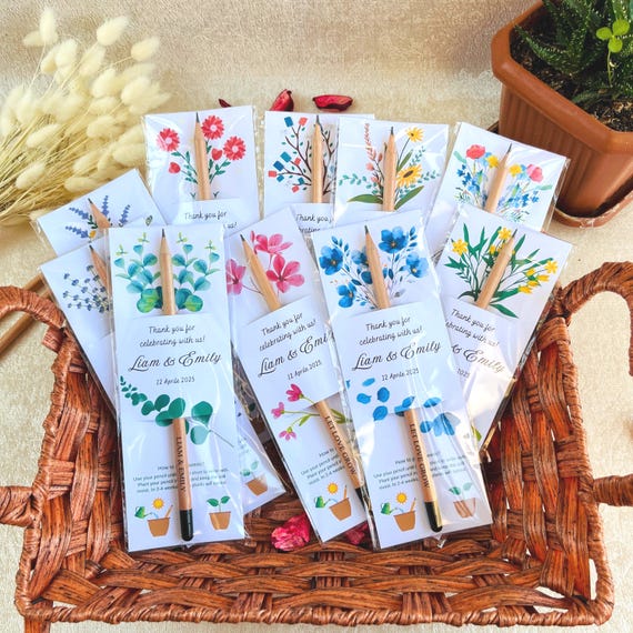 Personalized Seed Pencil with Custom Name | Plantable Wedding Favor | Eco Friendly Guests Favors