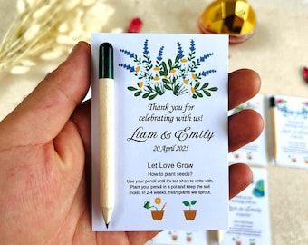 Personalized Mini Seed Pencil with Custom Name - Eco Friendly  Plantable  Party Favors