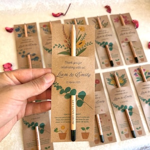 Matita con semi personalizzata con nome personalizzato / bomboniera per matrimonio piantabile / regalo per feste ecologico