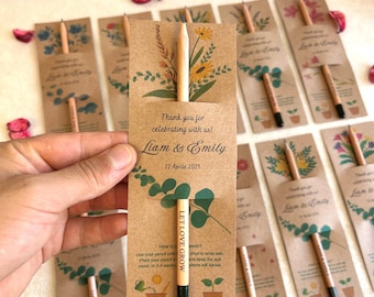 Matita con semi personalizzata con nome personalizzato / bomboniera per matrimonio piantabile / regalo per feste ecologico