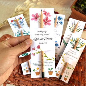 Personalized Seed Pencil Gift with Custom Card – Plantable Wooden Pencil Eco Friendly Favor