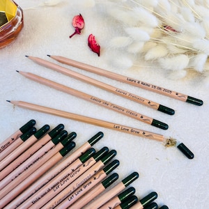 Personalized Seed Pencil with Custom Name | Plantable Favor for Guests | Eco Friendly Party Gift | Custom Wooden Pencil with Seeds