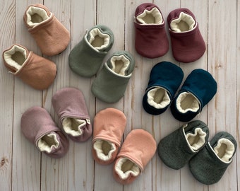 MADE TO ORDER Organic Cotton Soft Soled Baby Toddler Shoes Moccasins