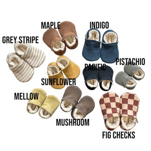 MADE TO ORDER 30 Colors Organic French Terry Cotton Soft Soled Baby Toddler Shoes Moccasins