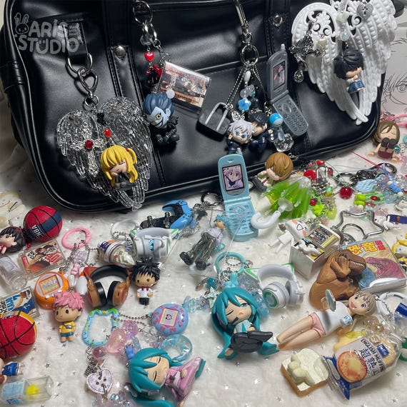 Japanese Anime Gachapon Keychains | Authentic Figures, Beaded