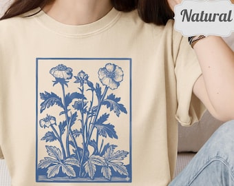 Vintage Wildflowers T-Shirt | Retro Flowers Tee | 90s Pressed Flower Graphic Look