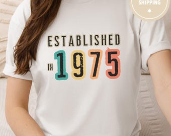 Established 1975 Retro 50th Birthday T-Shirt: Vintage Style Gift