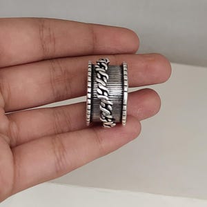Hammered Silver band Ring 925 Sterling Silver Spinner Ring Designer Silver Spinner Ring For Women Gifted Item For Anniversary Gift For Her