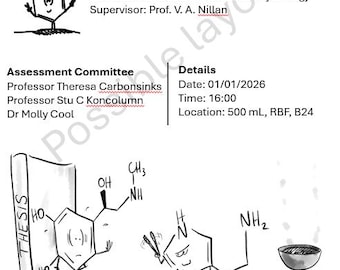 Chemistry Thesis Defence Flyer ChemScrapes Design