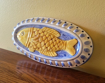 Vintage Fish Wall Hanging - Ceramic Fish Mold Platter by Taste Setter by Sigma