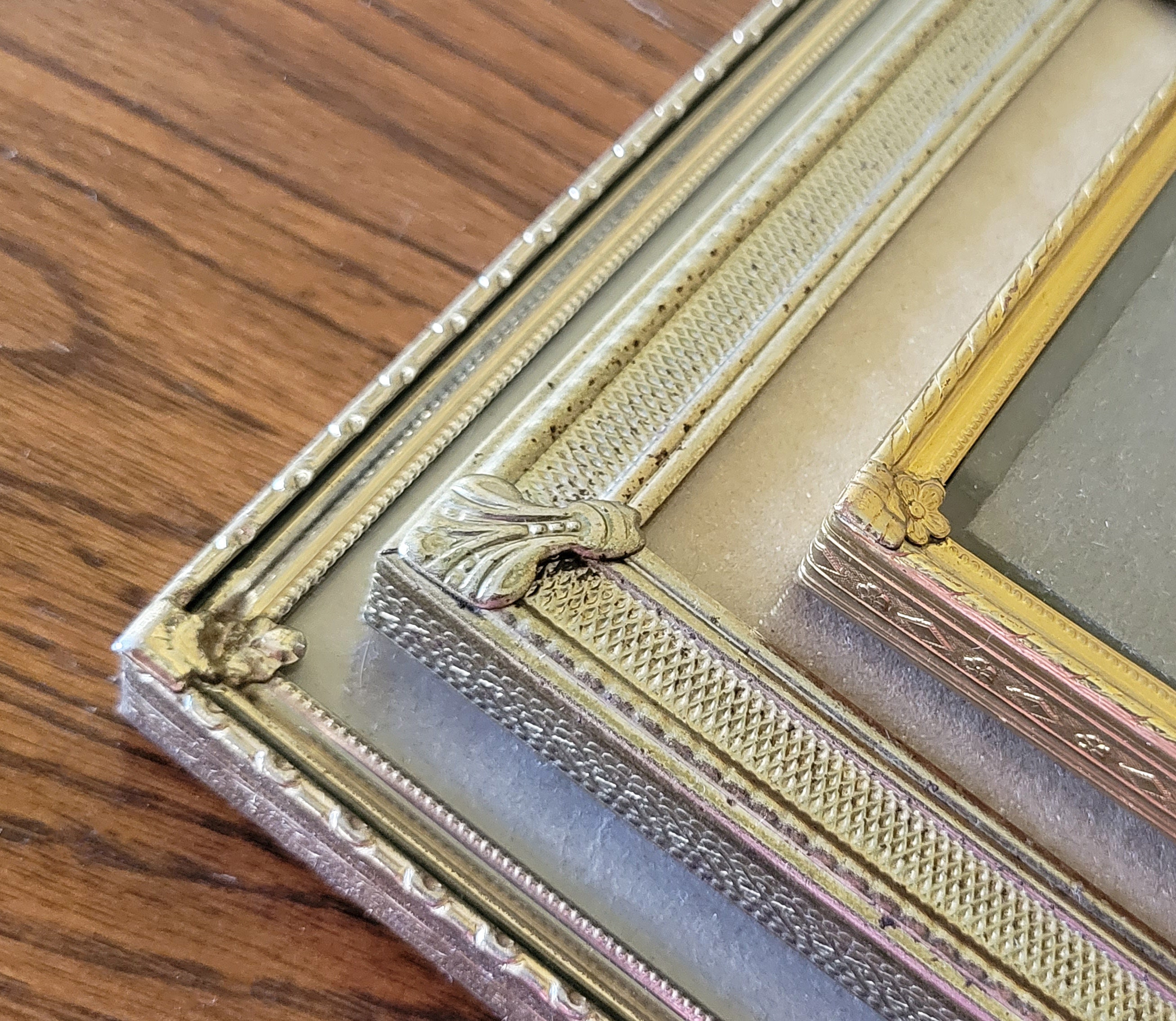 Three Vintage Swing Frames Table Shelf Frame Picture Framing Supplies Aged  Silver Antique Frame 