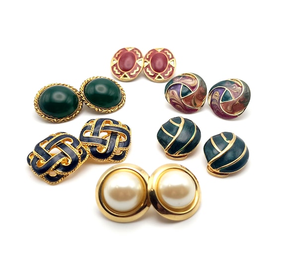 Vintage  Clip-On Earrings - 80s/90s style - Set o… - image 1