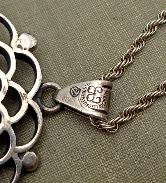 Vintage Talleres De Los Ballesteros Sterling Silver and Amethyst Face Necklace View 6
