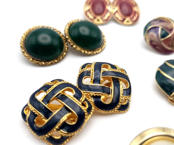 Vintage  Clip-On Earrings - 80s/90s style - Set o… - image 2