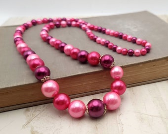 Vintage Pink Pearl Necklace