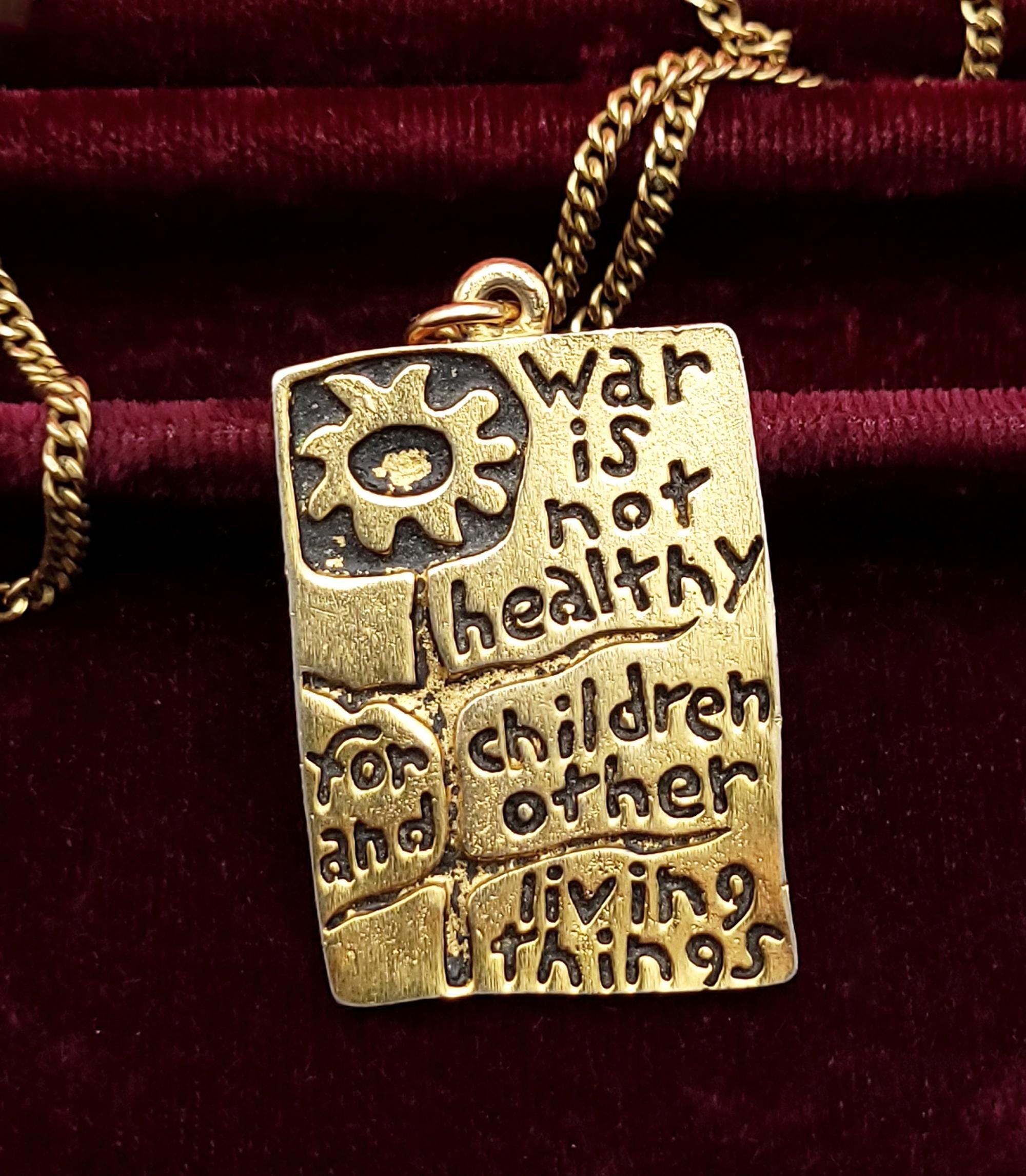War is Not Healthy Necklace - Etsy