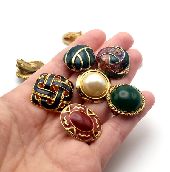 Vintage  Clip-On Earrings - 80s/90s style - Set o… - image 4