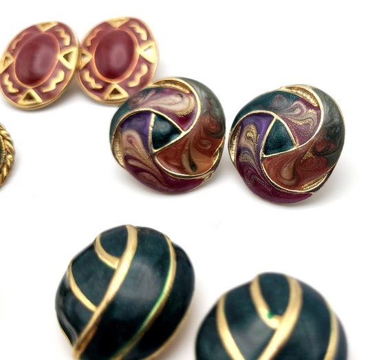 Vintage  Clip-On Earrings - 80s/90s style - Set o… - image 5