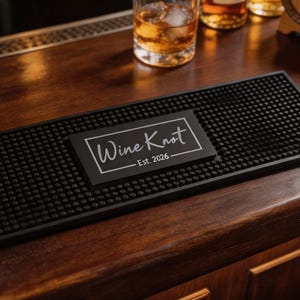 Tapis de bar personnalisé avec nom, cadeau idéal pour papa ou mari, décoration de bar à domicile