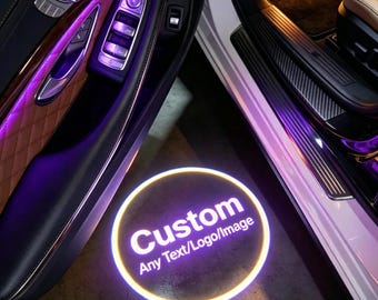 Custom Photo Car Door Light,Personalized Set of 2 Car Projector Light Wireless LED Puddle Lamp,Gift for Him Dad