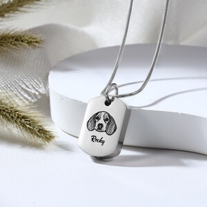Personalized Pet Ashes Necklace,Custom Photo Dog Urn Memorial Jewelry,Cat Loss Gift For Pet Lover