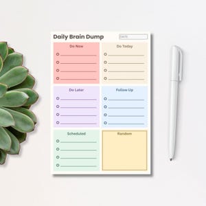 Notas adhesivas para volcado mental diario, lista de tareas minimalista, rastreador de tareas