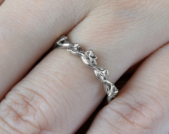 14k Gold Ivy Ring, Woven Vine Wedding Band