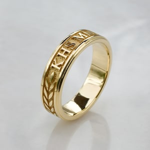 10K Gold Custom Roman Numeral Class Ring, Solid Yellow or White Gold ...