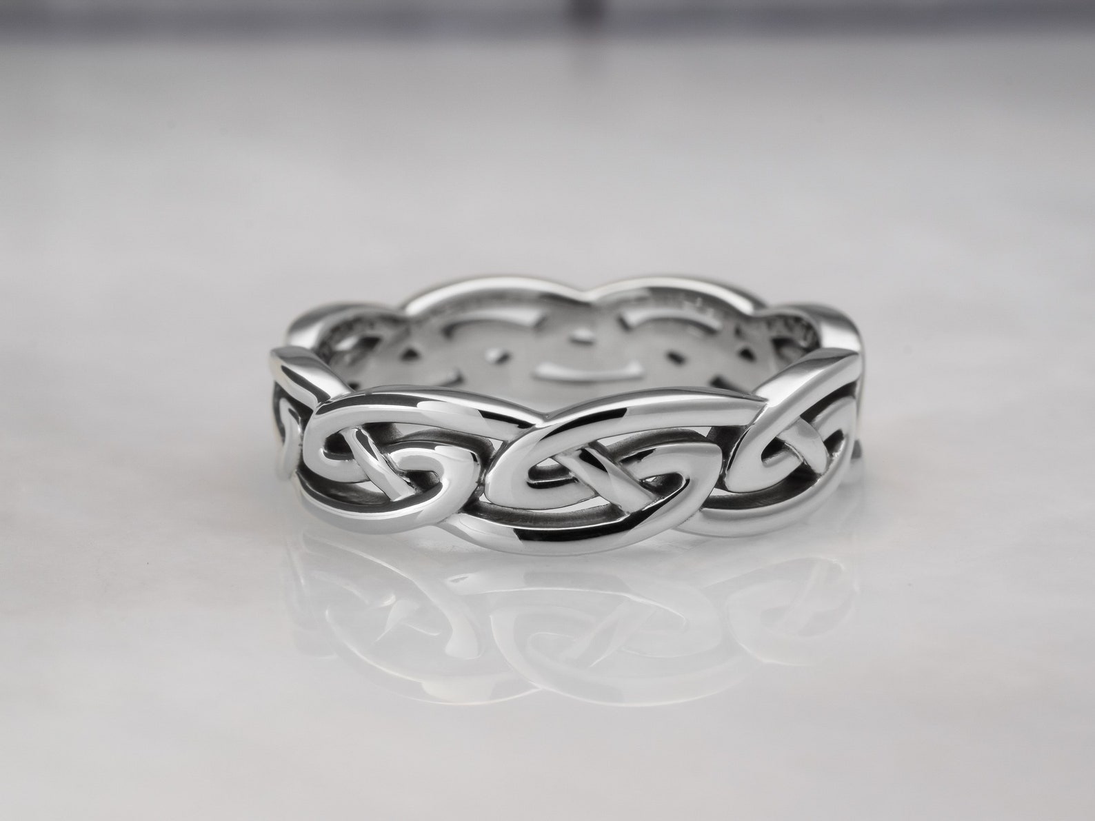 Celtic Eternal Knot Ring in 14K Gold or 10K Gold 5mm Wide Etsy