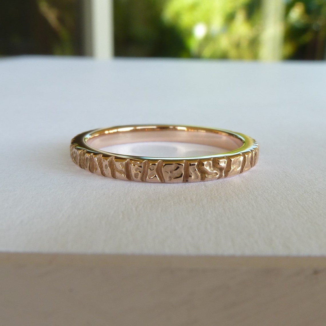 Tree Bark Ring Maple Tree Narrow Bark Ring 14K Solid Red or Etsy