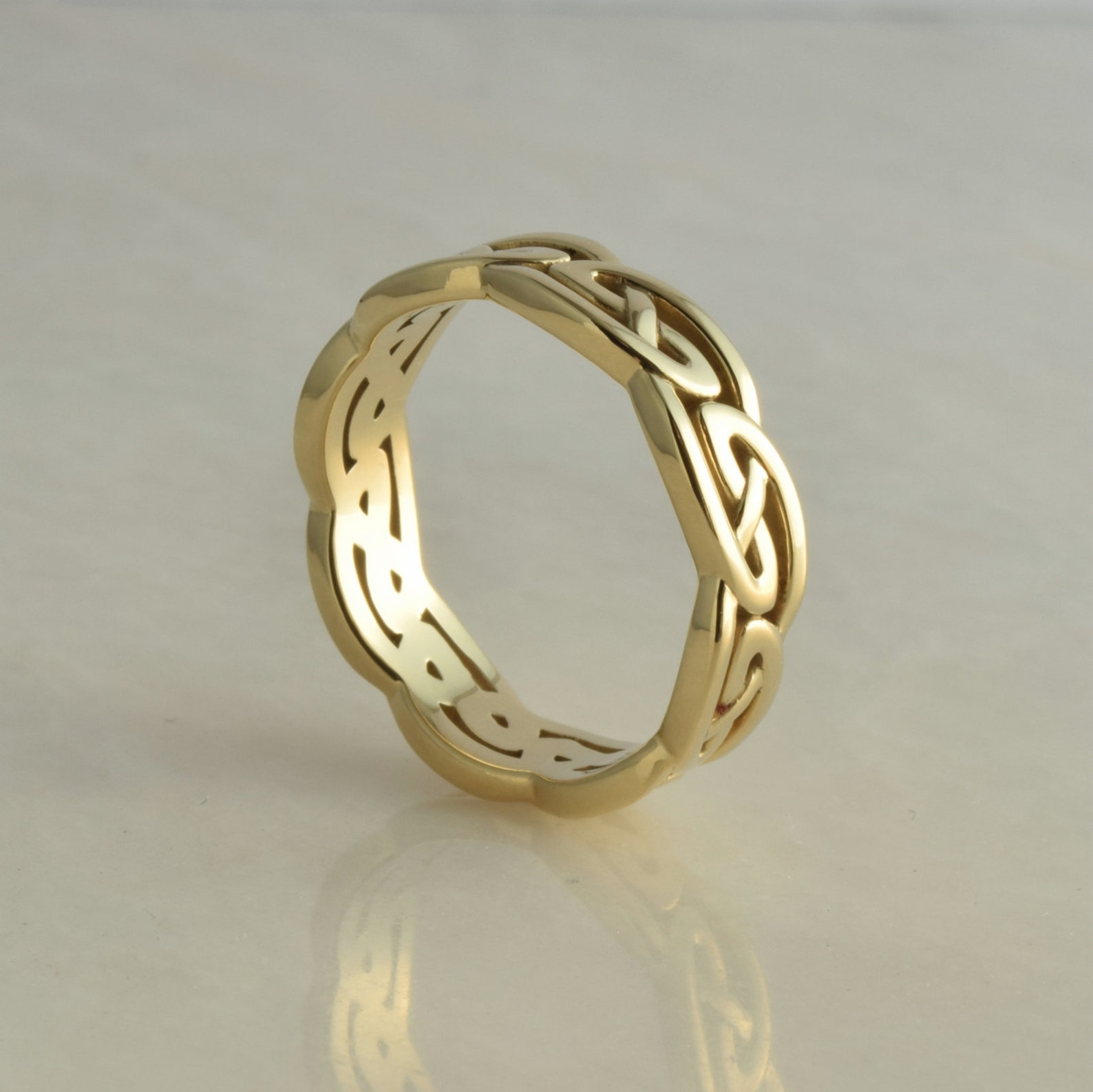 Celtic Eternal Knot Ring in 14K Gold or 10K Gold 5mm Wide Etsy